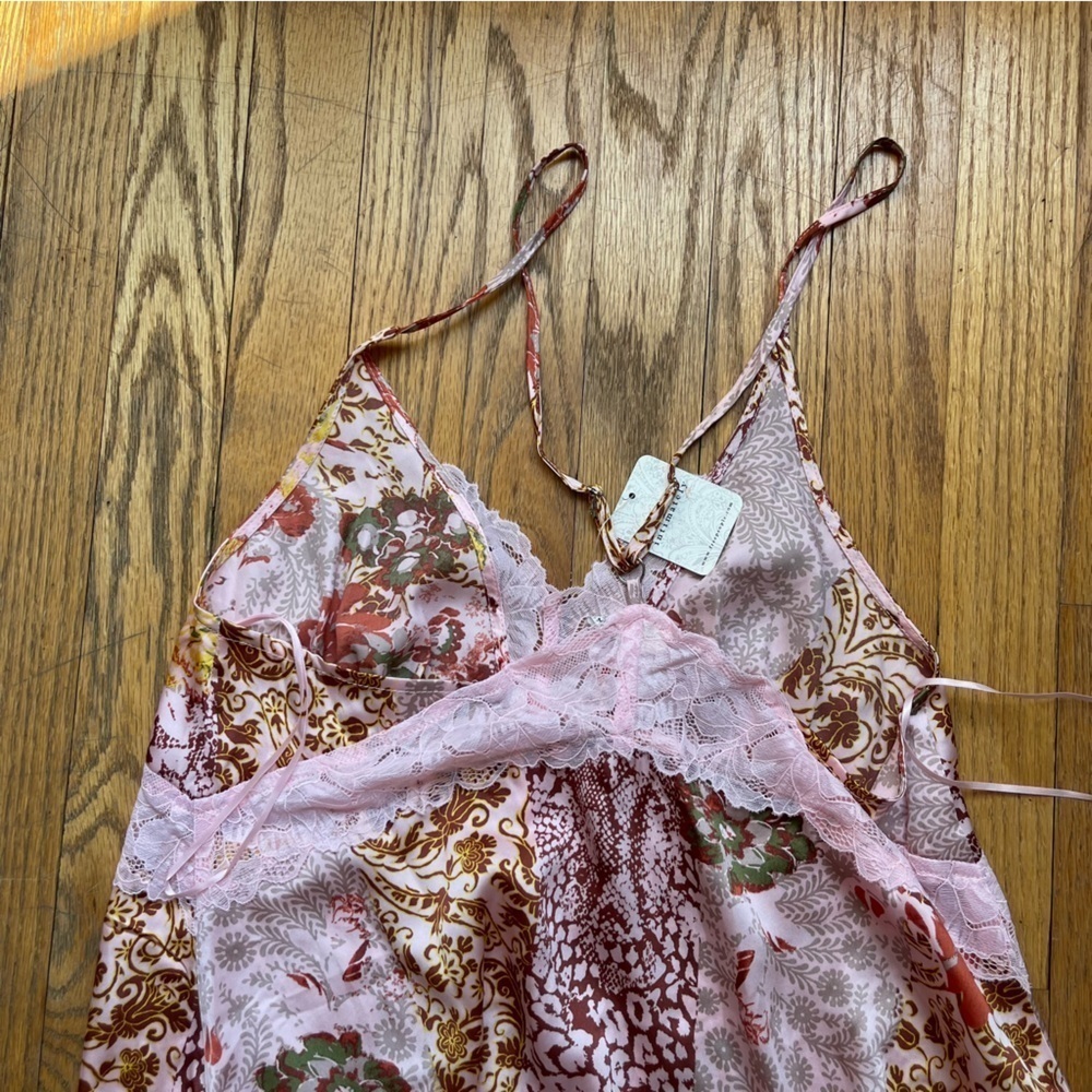 NEW Free People Right Now Midi Slip Dress Pink Blush Combo OB1402081 Small NWT - Picture 5 of 8